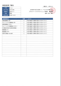 検査結果のご報告